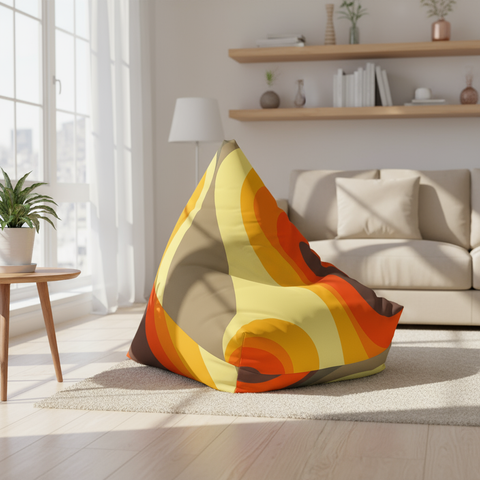 Atomic Era Bean Bag Chair Cover – 70s Midcentury Modern Accent