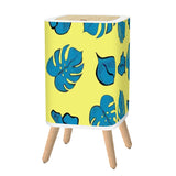 Retro Nordic Square Trash Can with Lid, Butter Yellow