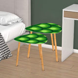 Green Peacock Eyes Retro Tripod Nesting Table Set - Midcentury tables