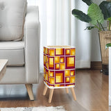 Retro 70s Nordic Trash Can with Lid: Mid-Century Kitchen Office Wastebasket