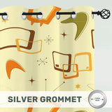 60s Atomic Pattern Grommet Blackout Panels: Midcentury Modern Curtains