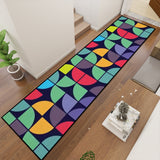 Abstract Retro Runner Rug – Midcentury Bauhaus Style Multi Sizes Non-Slip