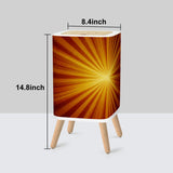 Nordic Square Small Trash Can with Lid, Sunburst Orange Brown
