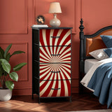 Midcentury Modern 4-Drawer Dresser – 60s Atomic Sunburst Storage Cabinet