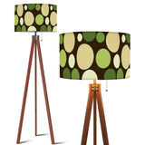 Midcentury 70s Triangle Nesting Coffee Table Set - Green Polka Dot Accent