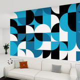 Blue Black White Bauhaus Style Retro Tripod Nesting Coffee Table Set