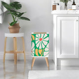 Floral Green White Yellow Midcentury Rug – No Tassels, Retro 70s Home Decor