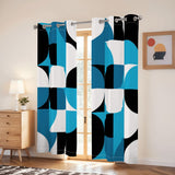 Blue Black White Bauhaus Style Retro Tripod Nesting Coffee Table Set