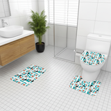 Atomic Cat Retro Midcentury Bath Rug Set | 3-Piece Vibrant 60s Decor