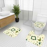 60s Retro Atomic Bathroom Rugs Set | Midcentury Modern Bathroom Decor