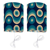 Blue 70s Retro Nesting Coffee Table Set: Midcentury Tripod Side Tables