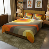 70s Retro Psychedelic Three Piece Duvet Bedding Set, Midcentury Style