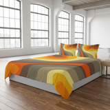 70s Retro Psychedelic Three Piece Duvet Bedding Set, Midcentury Style