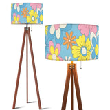 Retro 70s Hippie Flower Power Midcentury Bath Rug 3-Piece Set