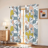 60s Floral Leaf Retro Comforter Set: Queen Size Microfiber Bedding