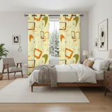 60s Atomic Pattern Grommet Blackout Panels: Midcentury Modern Curtains