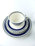 1960s Villeroy & Boch 'SAPHIR' DESSERT PLATE, blue white black tableware
