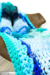 Unique blue tones cuddle BLANKET 'TAHITI' by CUDDLSNUGS
