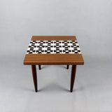 1960s ceramic MOSAIC SIDE TABLE faux-wood