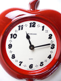 Rare! Fiery RED 1970s apple shaped JUNGHANS WALL CLOCK