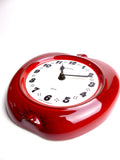 Rare! Fiery RED 1970s apple shaped JUNGHANS WALL CLOCK