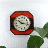 Burnt orange 70s high-quality CERAMIC CLOCK by JUNGHANS