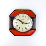 Burnt orange 70s high-quality CERAMIC CLOCK by JUNGHANS