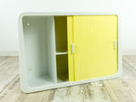 1960s VANILLA yellow BATHROOM Medicine CABINET with sliding doors