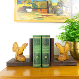 Wooden 1950s hand-carved CAPERCAIL BOOKENDS