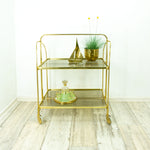 GOLDEN acrylic 70s FOLDING BAR CART Dinett by Bremshey