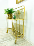 GOLDEN acrylic 70s FOLDING BAR CART Dinett by Bremshey