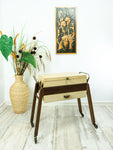 1960s wooden MIDCENTURY SEWING CART Nightstand cantilever style side table