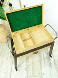1960s wooden MIDCENTURY SEWING CART Nightstand cantilever style side table