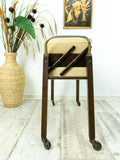 1960s wooden MIDCENTURY SEWING CART Nightstand cantilever style side table