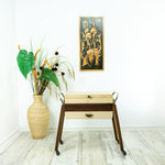 1960s wooden MIDCENTURY SEWING CART Nightstand cantilever style side table