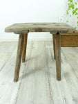 Large ANTIQUE rustic MILKING STOOL bench side table plant stand