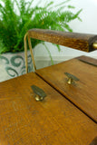 1960s Solid Oak Wood BICOLOR SEWING or Jewelry BOX