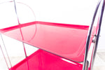Vibrant Red 1970s Midcentury FOLDABLE BAR CART by Bremshey