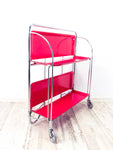Vibrant Red 1970s Midcentury FOLDABLE BAR CART by Bremshey
