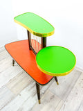 Red green wooden 1960s MIDCENTURY PLANT STAND