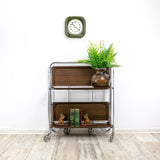 Iconic 1960s FOLDING BAR CART by Bremshey Westgermany, brown faux-wood Gerlinol