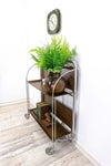 Iconic 1960s FOLDING BAR CART by Bremshey Westgermany, brown faux-wood Gerlinol