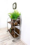Iconic 1960s FOLDING BAR CART by Bremshey Westgermany, brown faux-wood Gerlinol