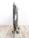Iconic 1960s FOLDING BAR CART by Bremshey Westgermany, brown faux-wood Gerlinol