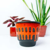 1960s Fat Lava WGP CERAMIC PLANTER, Fat Lava fire red black