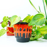 1960s Fat Lava WGP CERAMIC PLANTER, Fat Lava fire red black