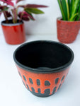 1960s Fat Lava WGP CERAMIC PLANTER, Fat Lava fire red black