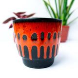 1960s Fat Lava WGP CERAMIC PLANTER, Fat Lava fire red black