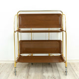 Rare golden! 1970s FOLDABLE SERVING TROLLEY Dinett by Bremshey