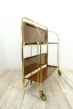 Rare golden! 1970s FOLDABLE SERVING TROLLEY Dinett by Bremshey